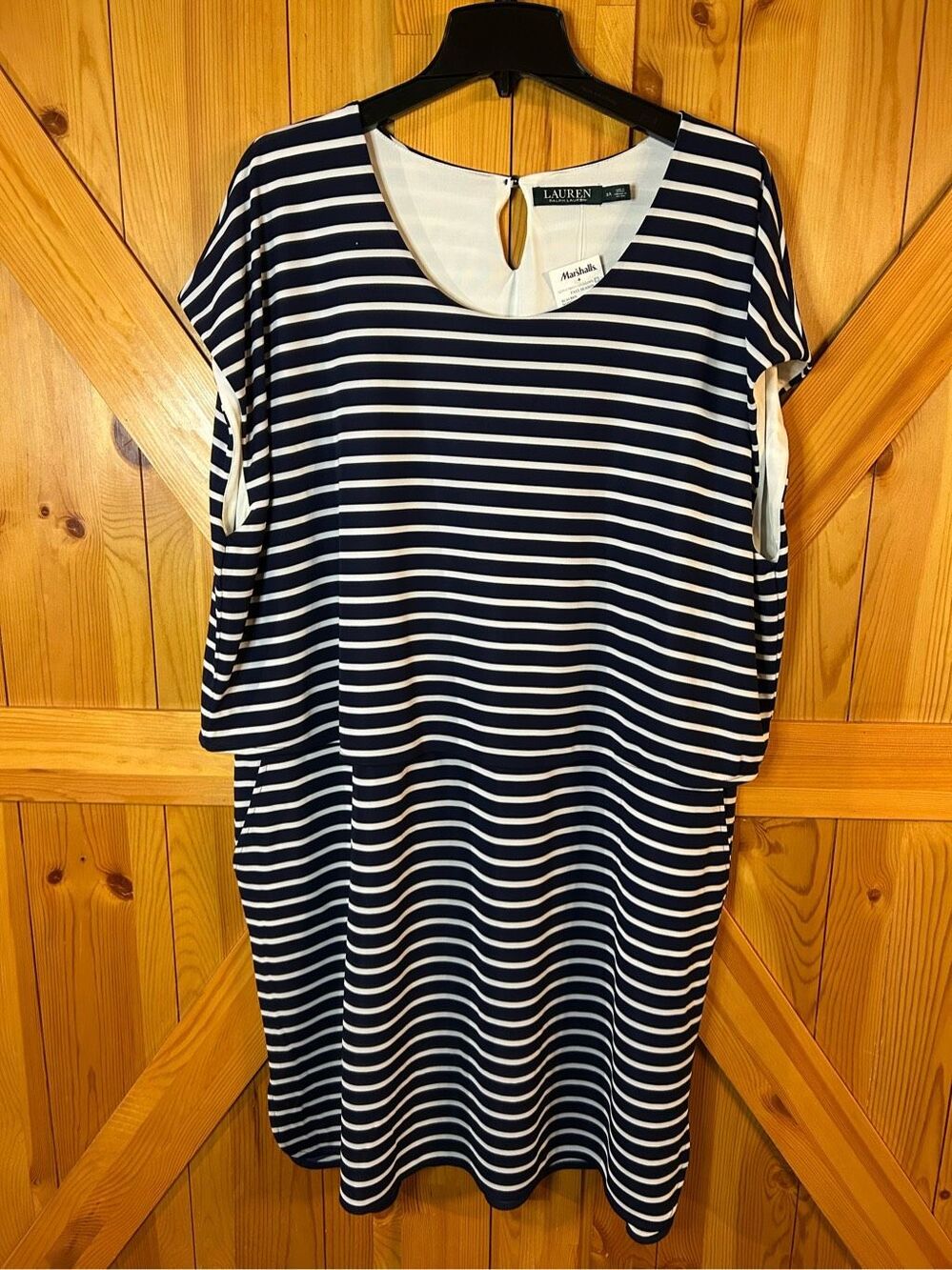Lauren Ralph Lauren Women's Dress Size 3X Blue White Sleeveless nwt (0502) Read